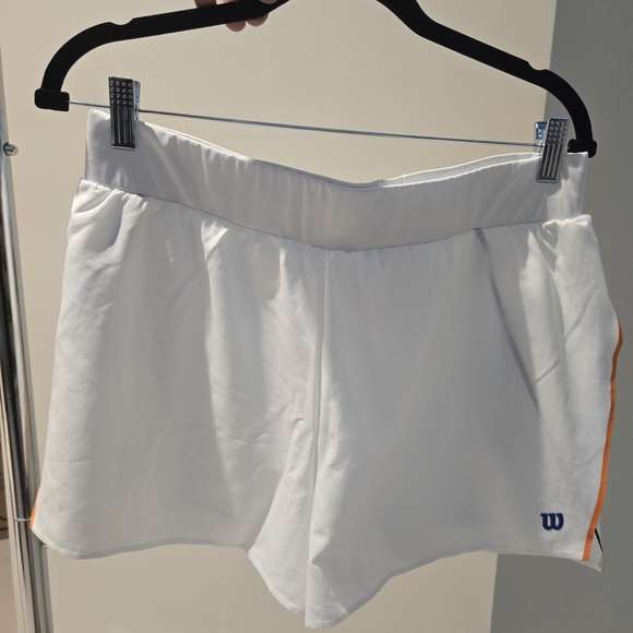 Wilson Pants - Wilson White Athletic Shorts with Orange Trim Size L NWT